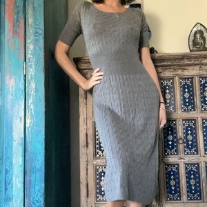 Isaac Mizrahi grey Knit Midi Dress